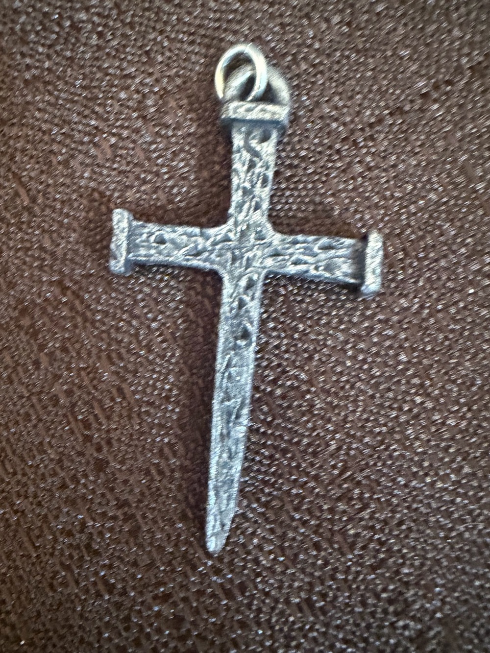 Textured Silver Cross Pendant